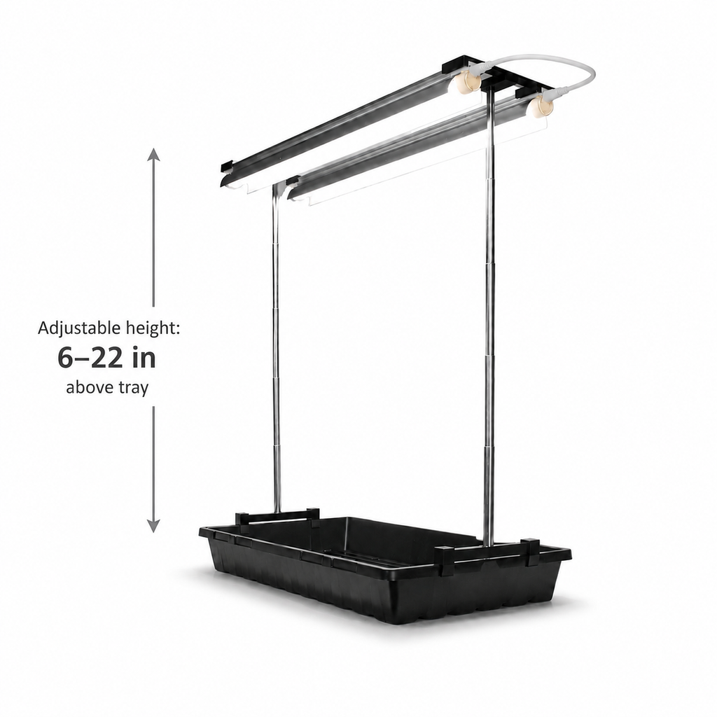 Grow light stand adjustable from 6 to 22 inches over tray - Palm & Soil