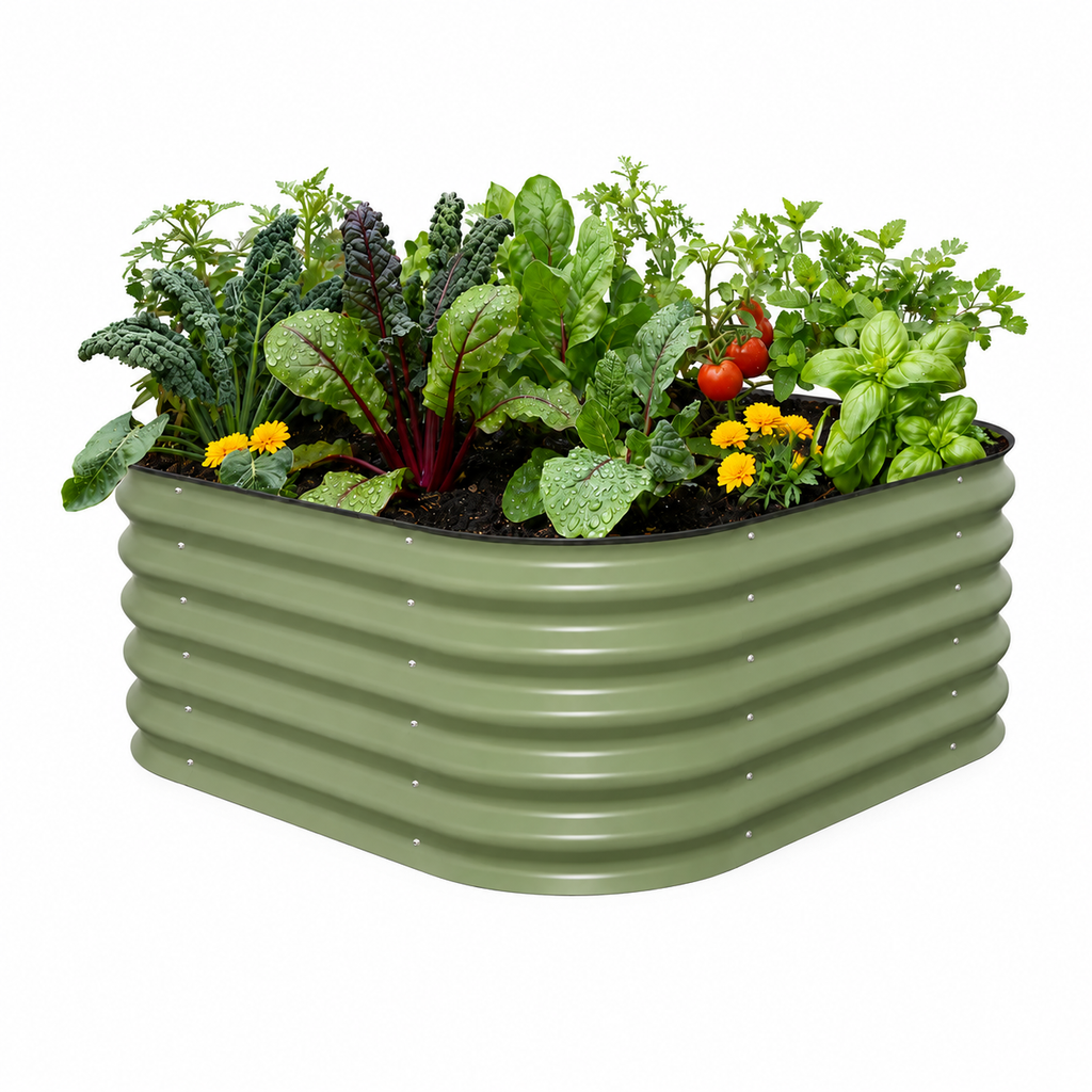 17" Tall 4 In 1 Small Modular Metal Raised Garden Bed Kit