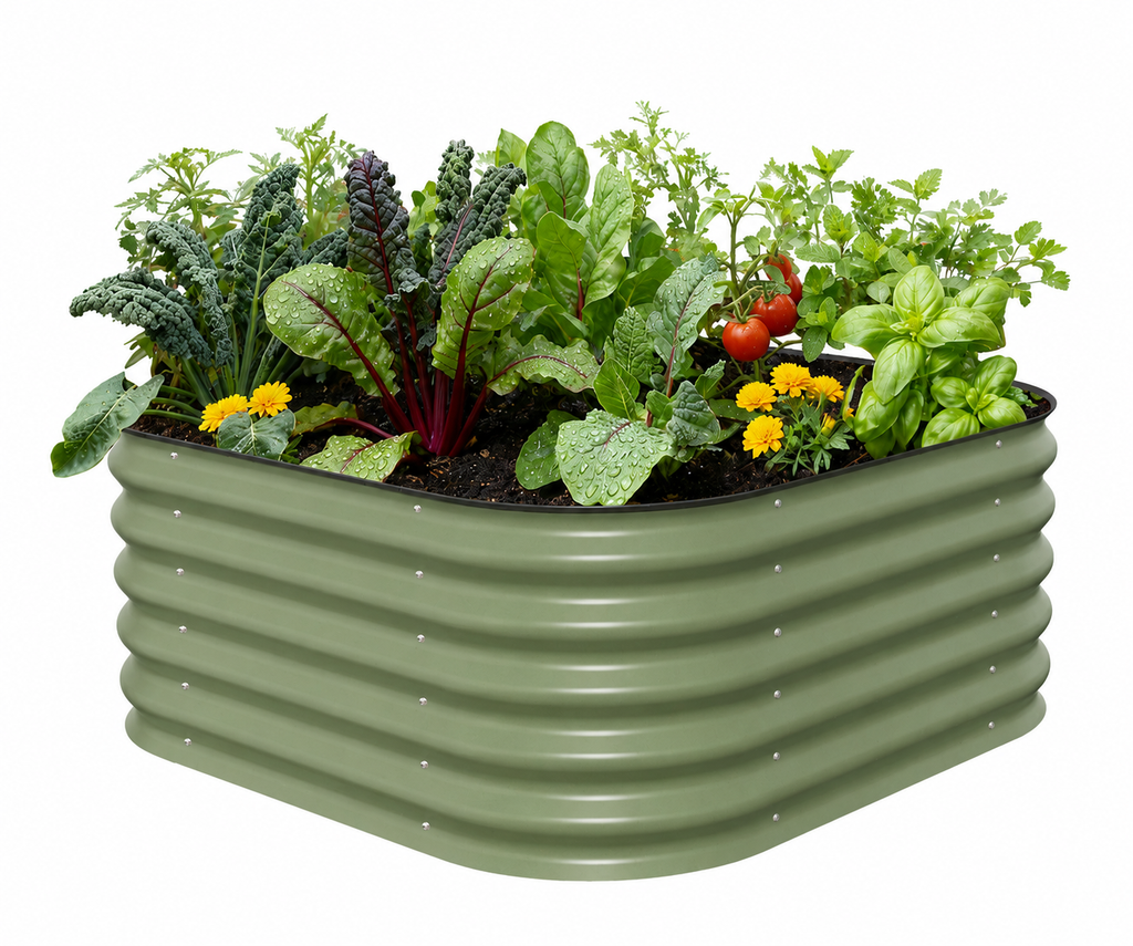 17" Tall 4 In 1 Small Modular Metal Raised Garden Bed Kit