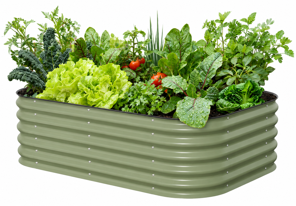 17" Tall 6 In 1 Medium Modular Metal Raised Garden Bed Kit